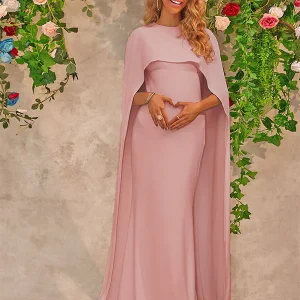 Chicnmom Entallado Liso Doble capa Elegante vestidos para embarazadas